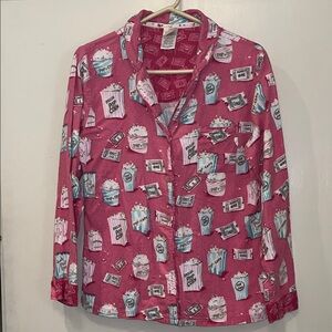 munki munki Pink Popcorn Pajama Top size medium